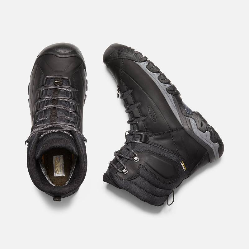 Keen Targhee High Lace Waterproof Winterstiefel Herren DE-75801 Black/Raven - Keen Herrenschuhe Schw